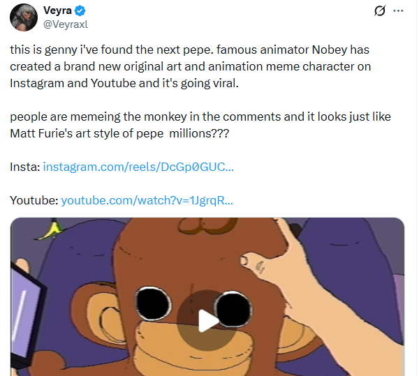 Post identifying Onkey as a potential successor to Pepe